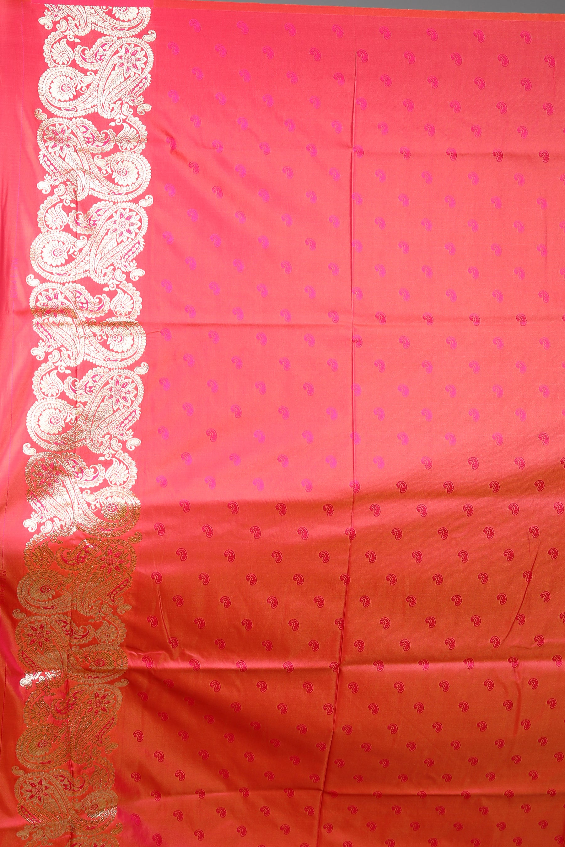 Peach Blended Satin Silk Saree