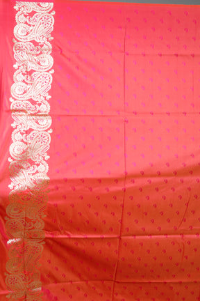 Peach Blended Satin Silk Saree
