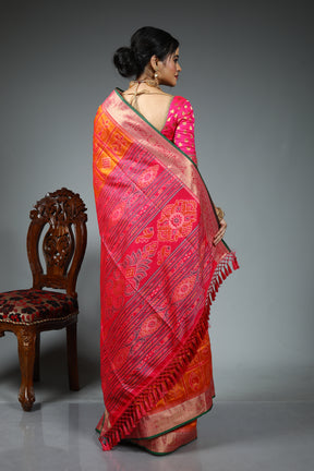 Orange Blended Silk Saree