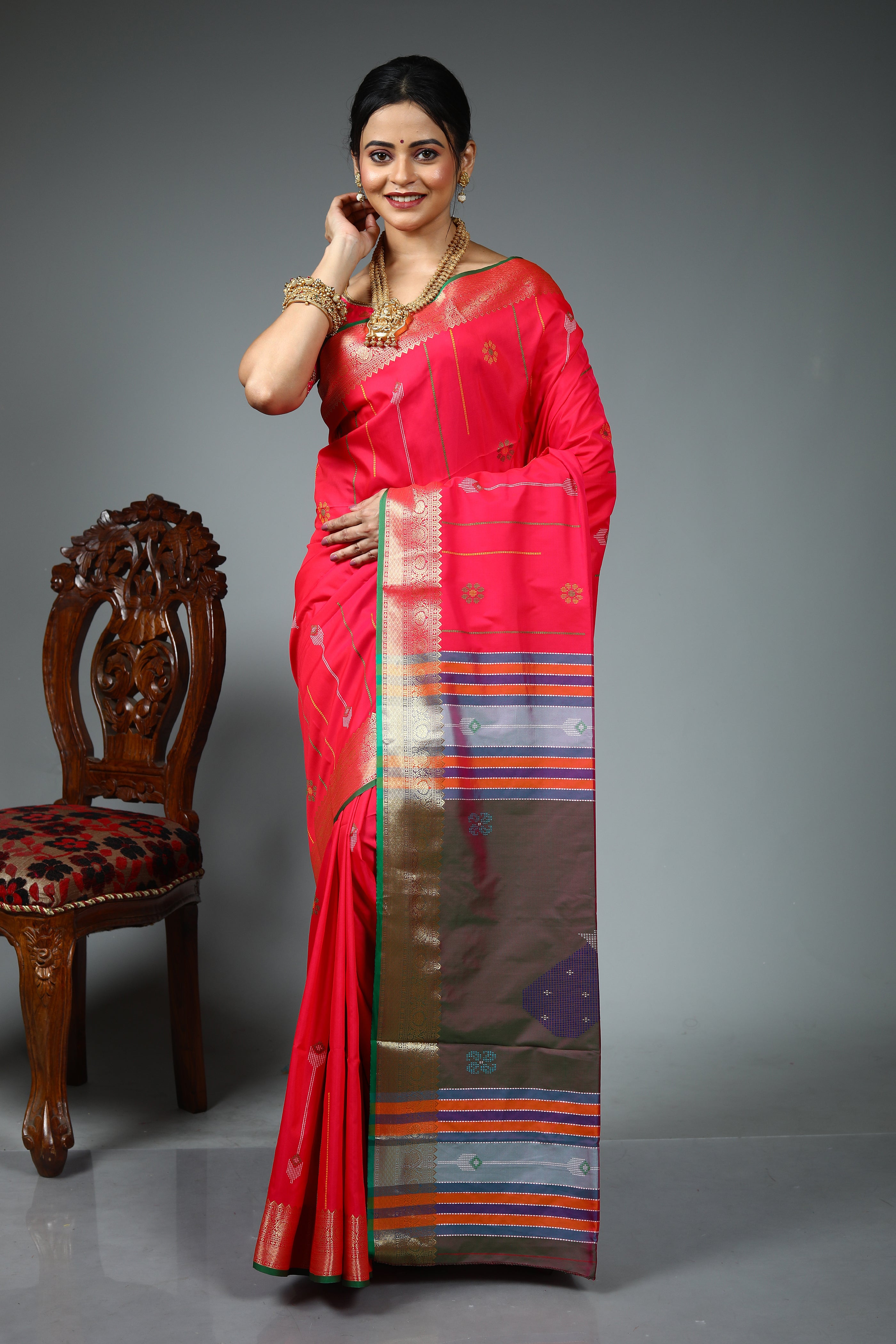 Pink Blended Silk Saree