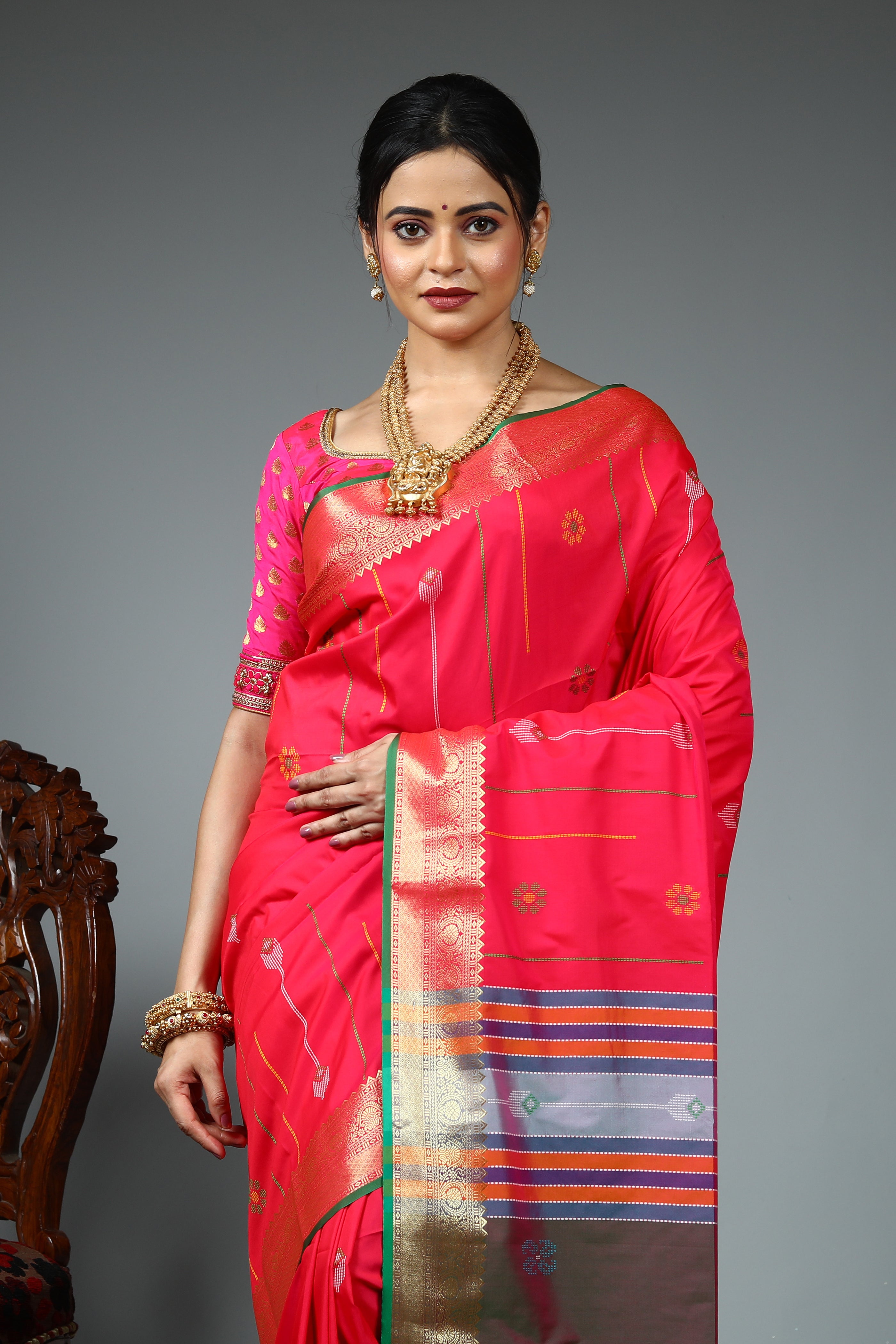 Pink Blended Silk Saree