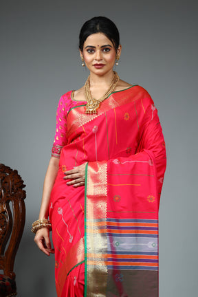 Pink Blended Silk Saree