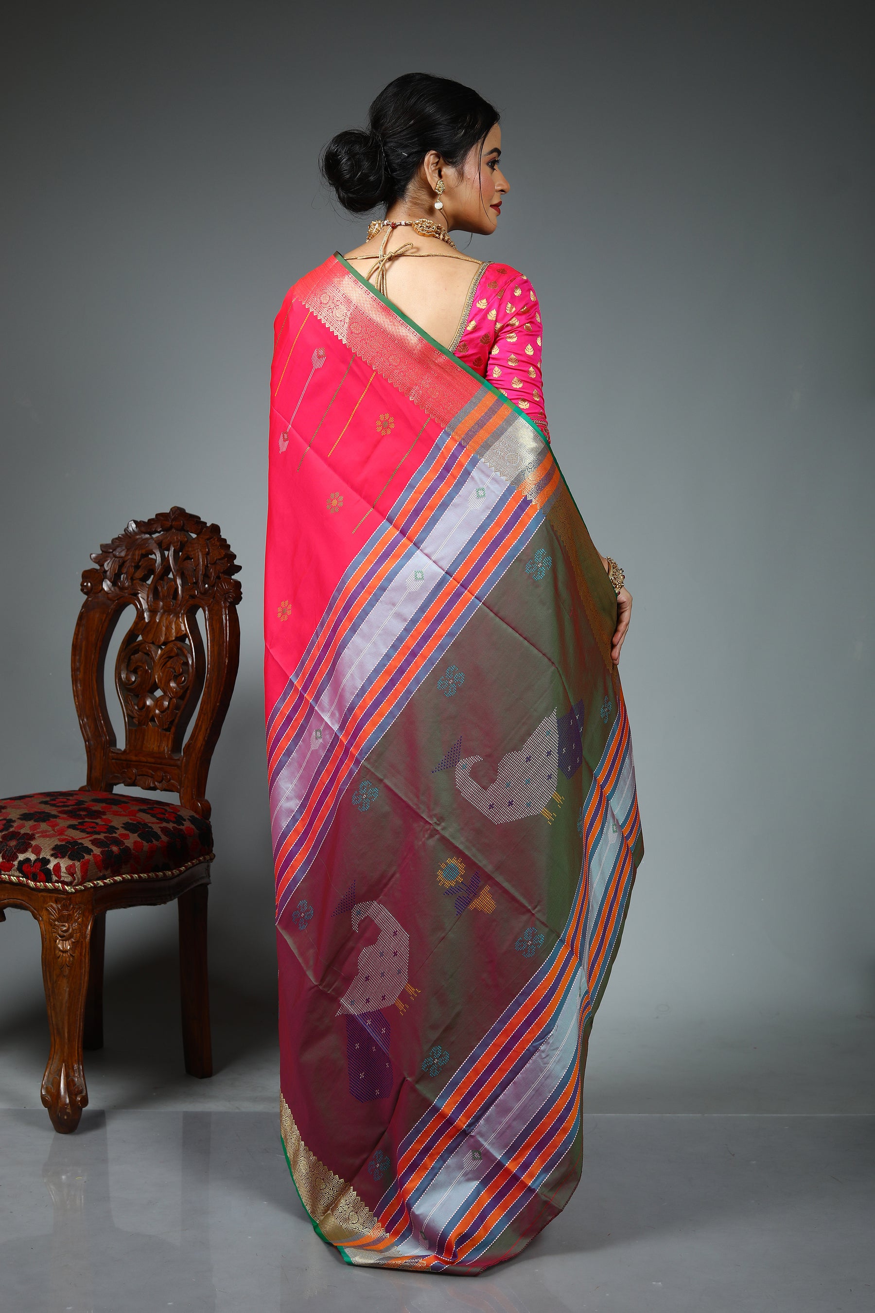 Pink Blended Silk Saree