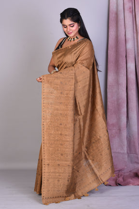 Beige Blended Art Silk Saree with Sequence Work - Keya Seth Exclusive