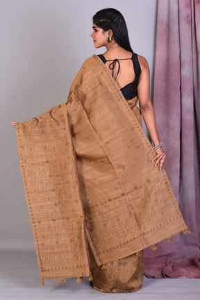 Beige Blended Art Silk Saree with Sequence Work - Keya Seth Exclusive