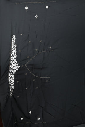 Black Blended Georgette Saree