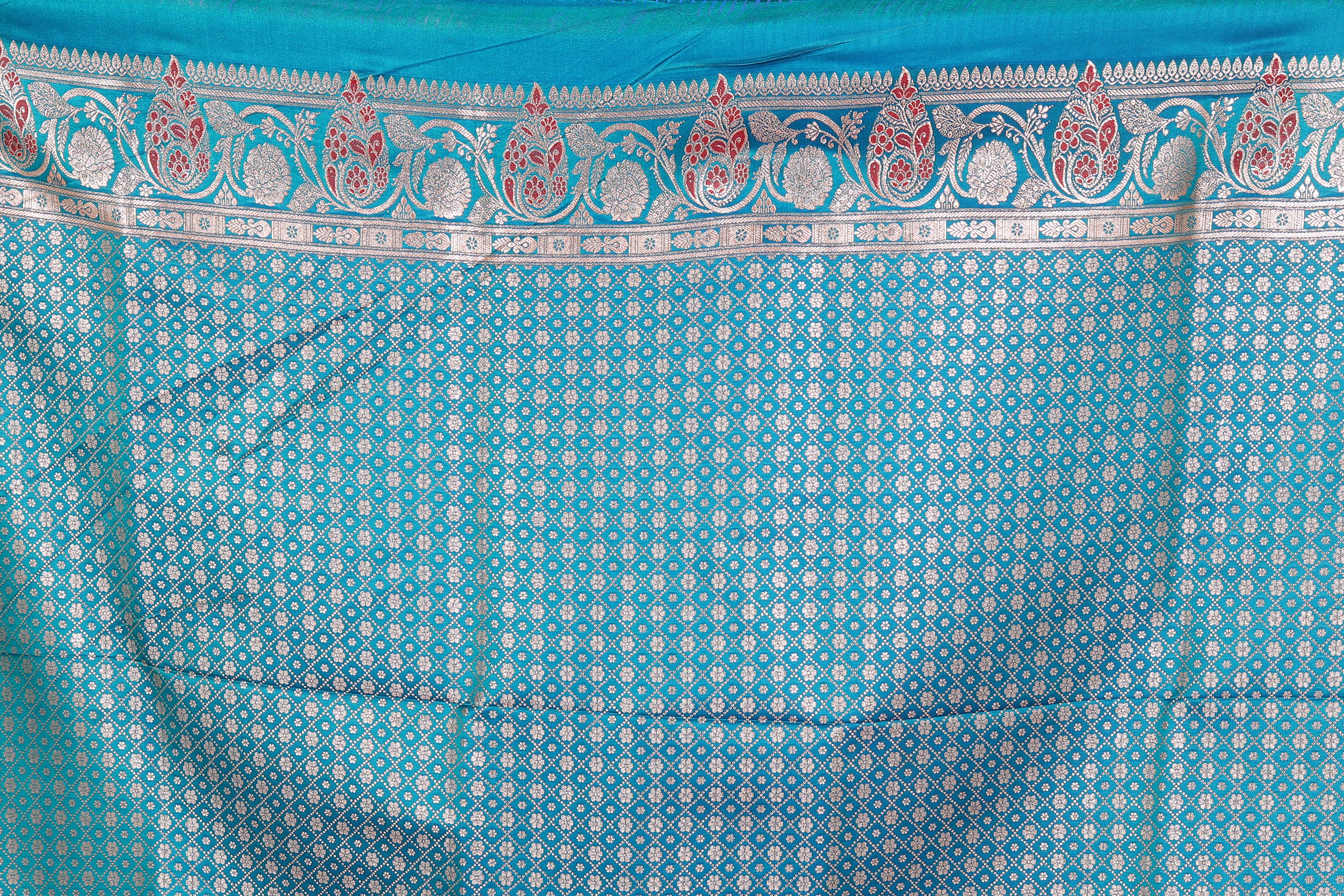 Firoza Blue Pure Banarasi Silk Saree - Keya Seth Exclusive