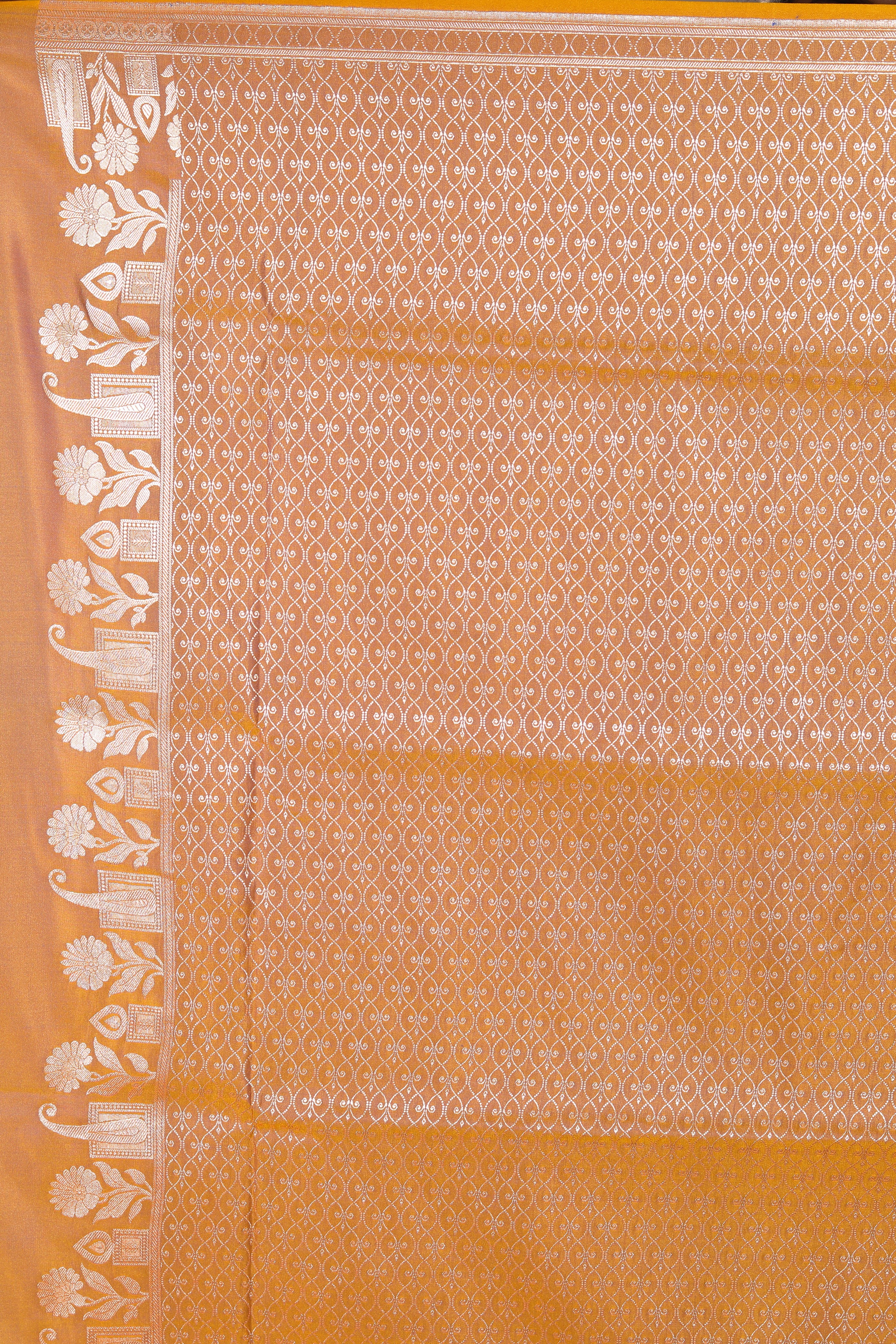Brown Blended Mashru Katan Banarasi Silk Saree - Keya Seth Exclusive