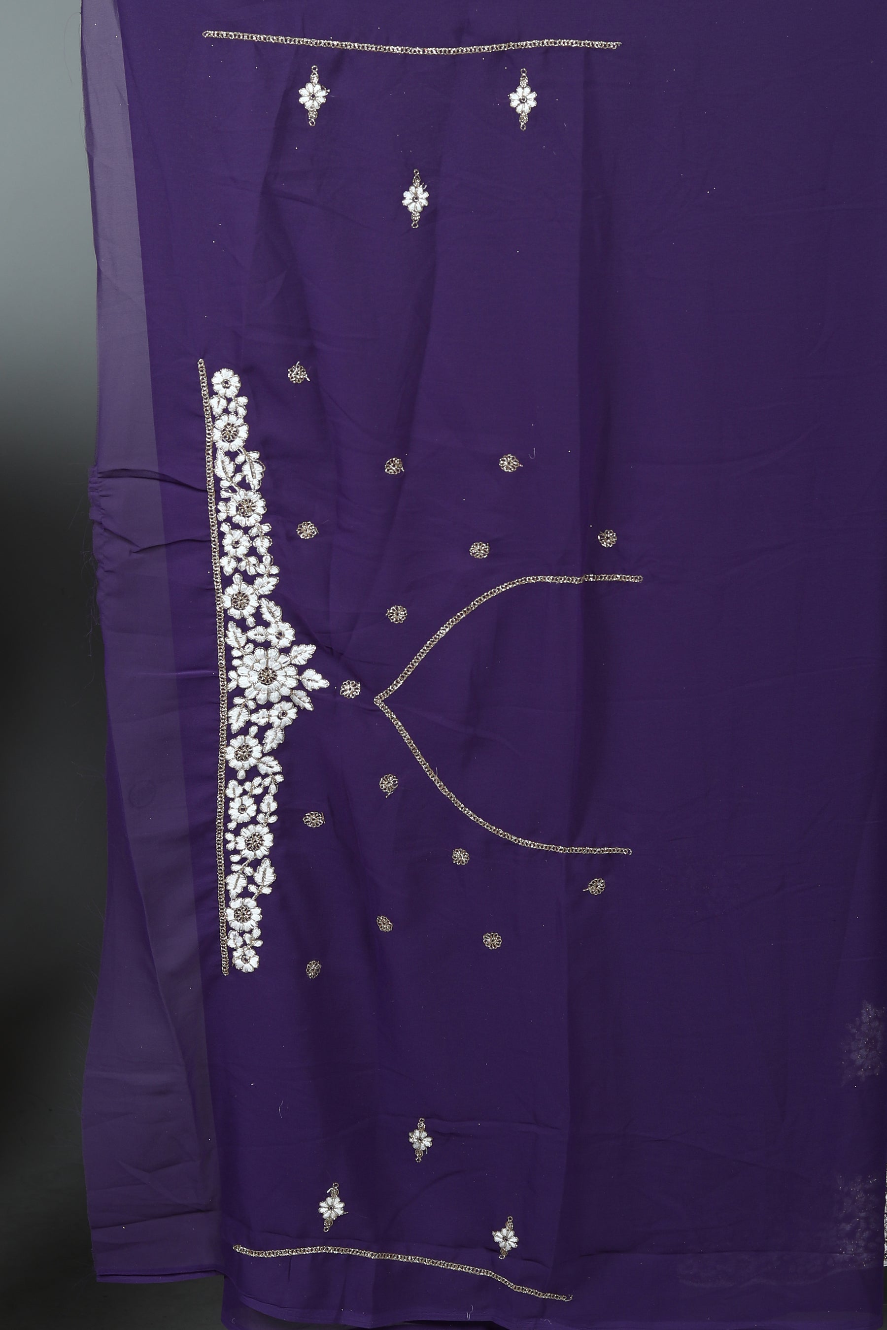 Purple Blended Georgette Saree