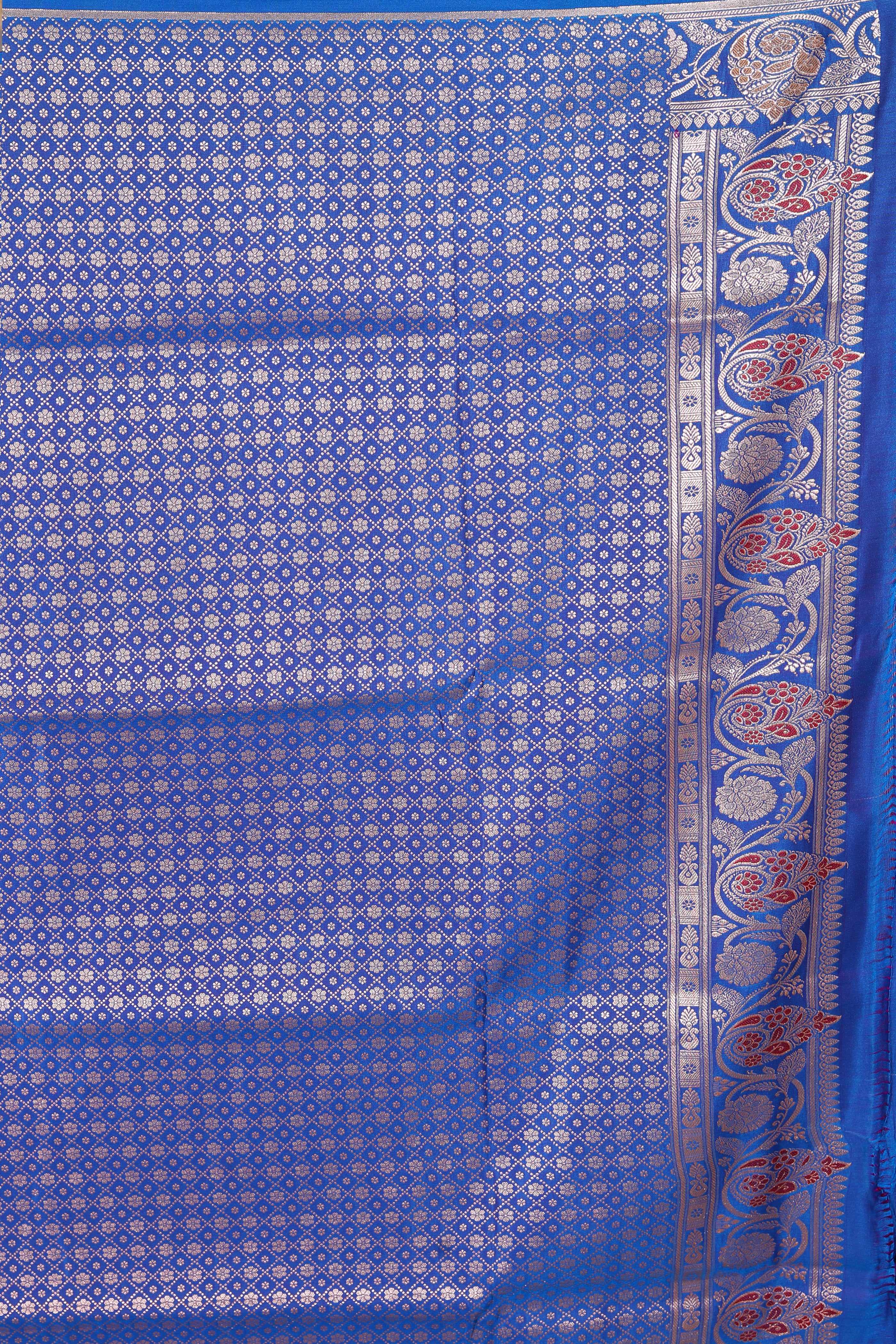 Royal Blue Pure Banarasi Silk Saree - Keya Seth Exclusive