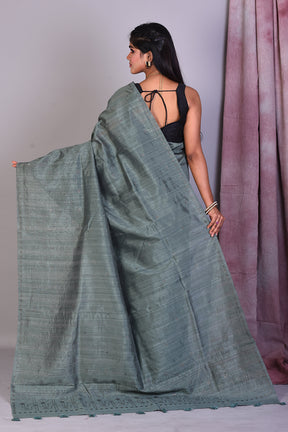 Moss Green Blended Art Silk Saree with Sequence Work - Keya Seth Exclusive