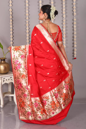 Red Pure Katan Silk Saree - Keya Seth Exclusive