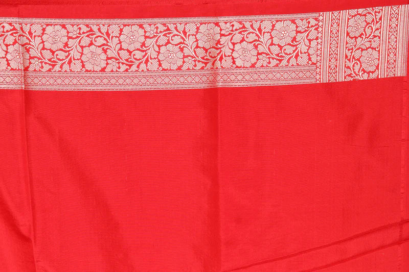 Red Pure Katan Silk Saree - Keya Seth Exclusive