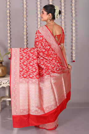 Red Pure Katan Silk Saree - Keya Seth Exclusive