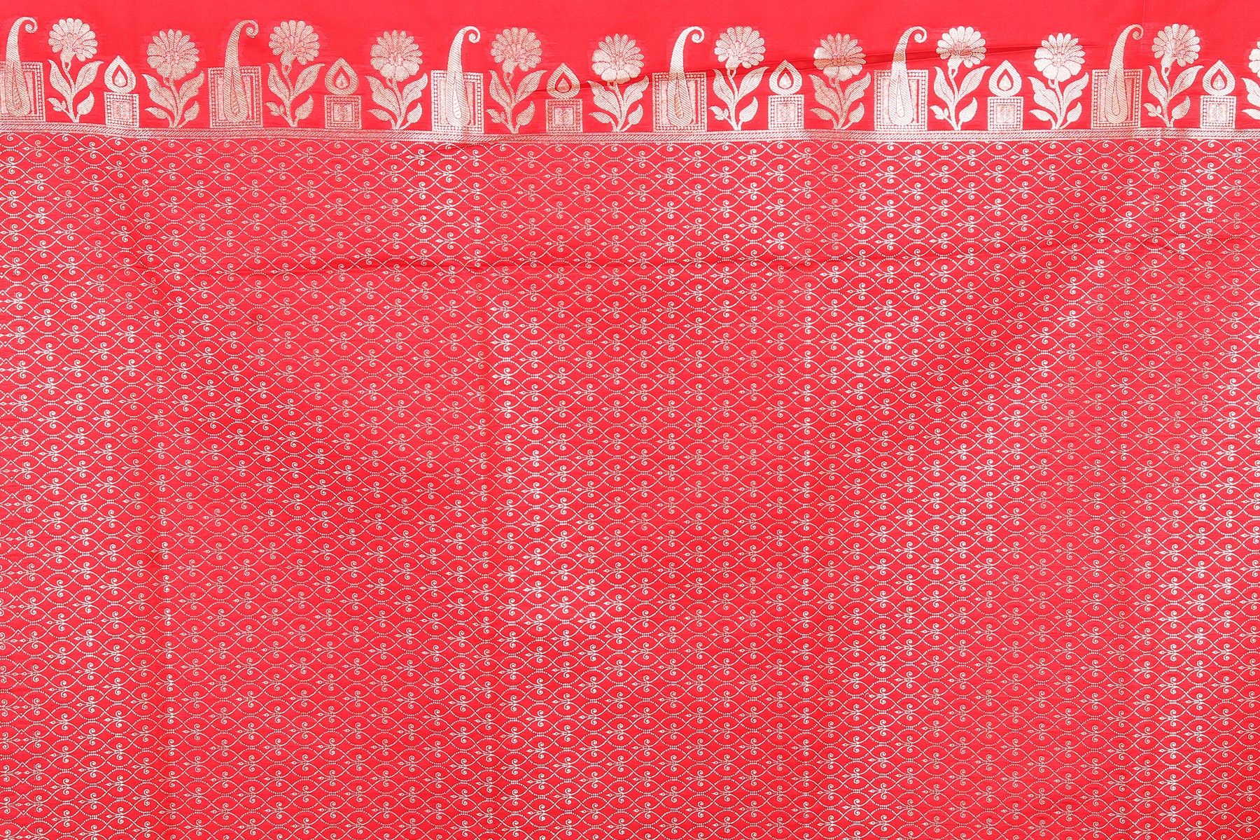 Red Blended Mashru Katan Banarasi Silk Saree - Keya Seth Exclusive