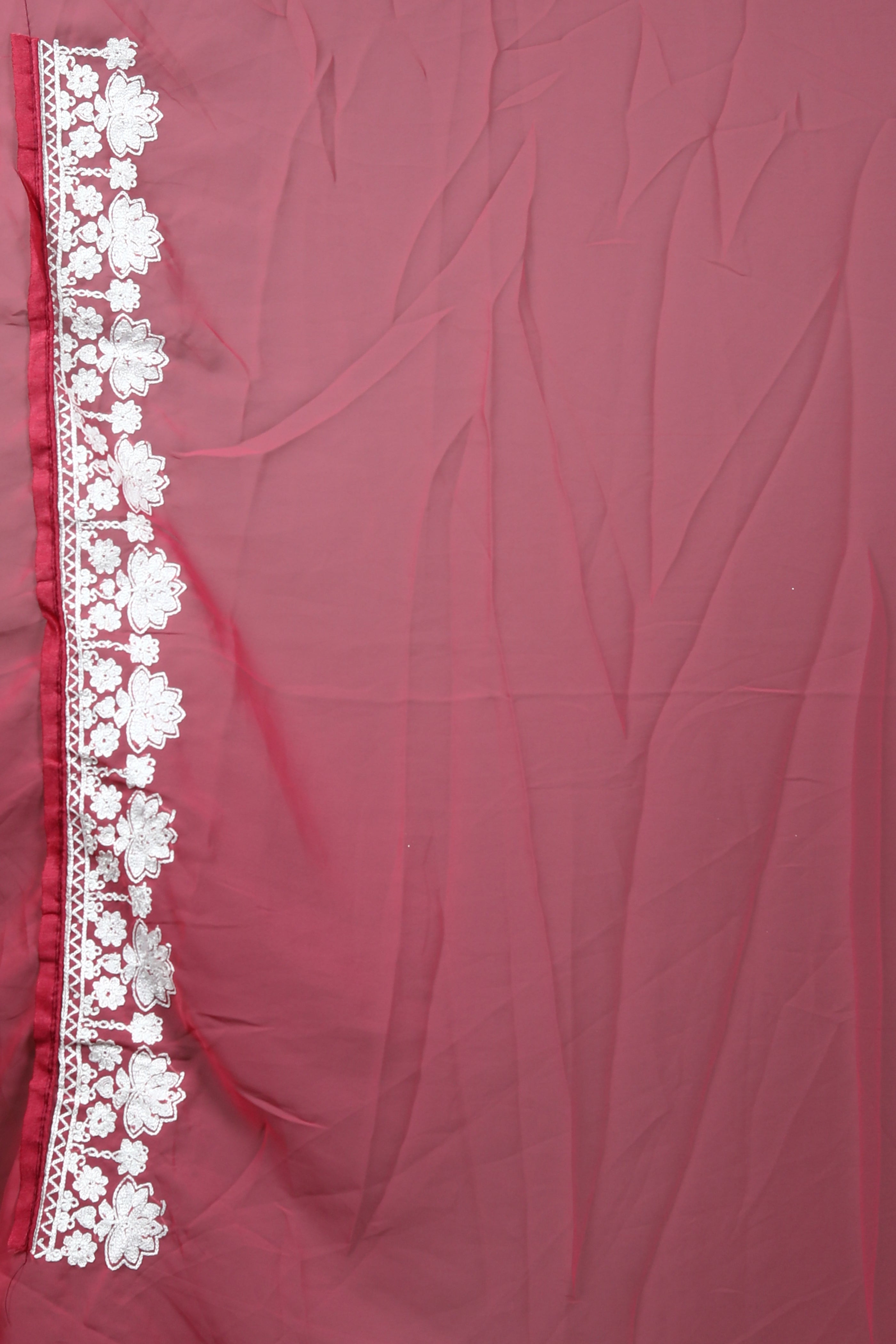 Light Pink Blended Chiffon Silk Saree