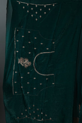 Dark Green Blended Georgette Saree