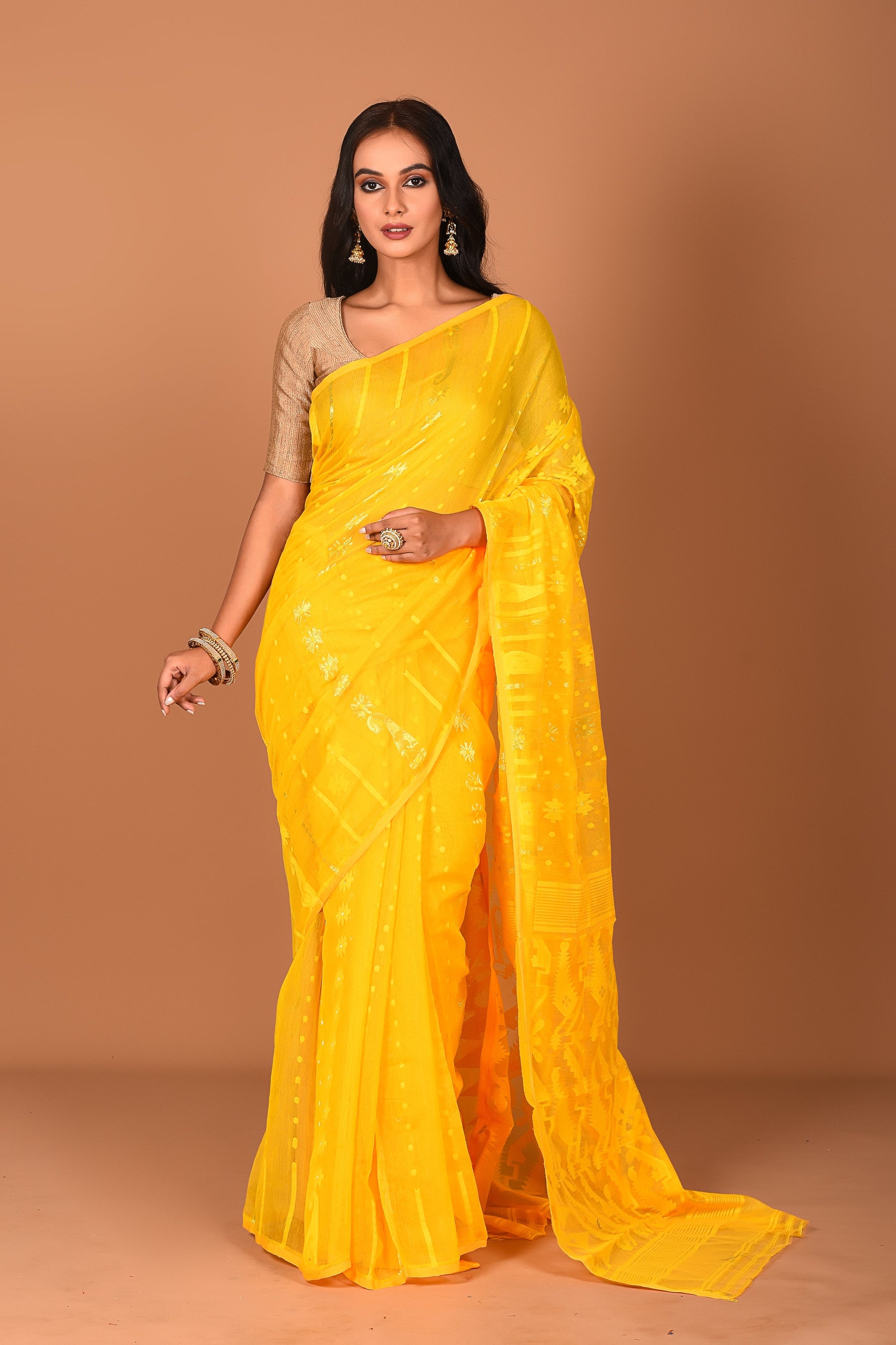 Yellow Jamdani saree - Keya Seth Exclusive