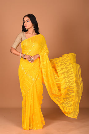 Yellow Jamdani saree - Keya Seth Exclusive