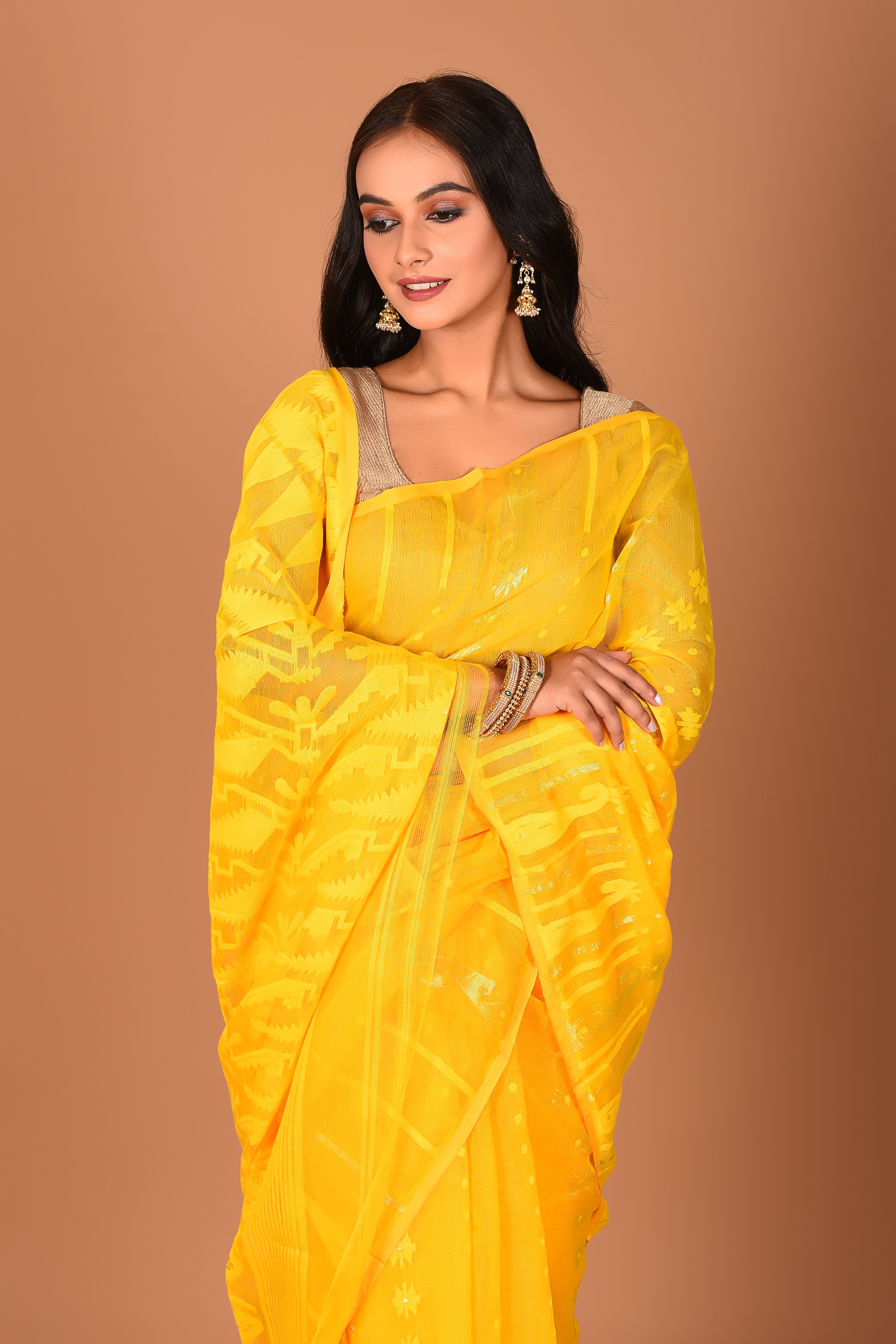 Yellow Jamdani saree - Keya Seth Exclusive