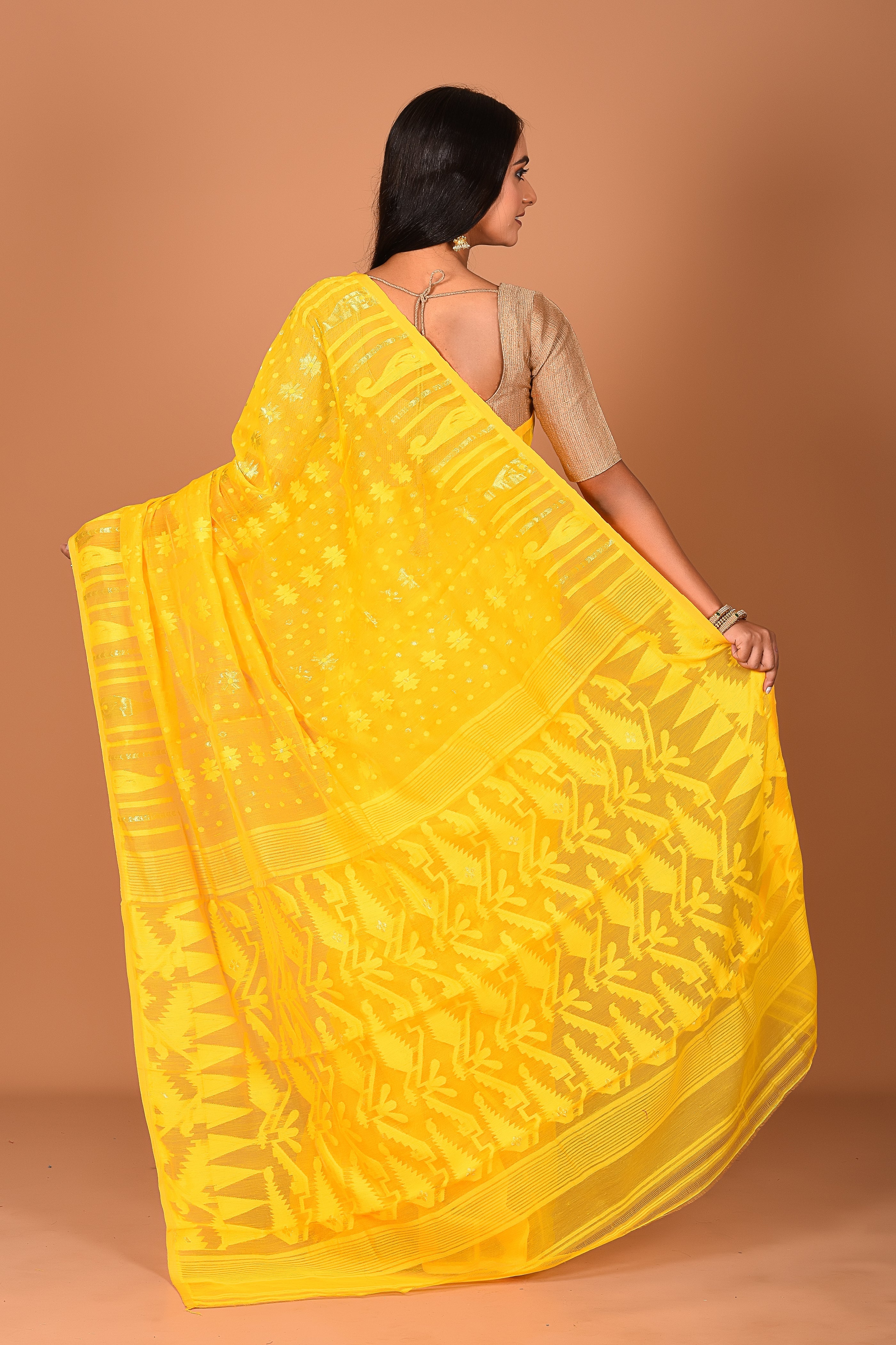 Yellow Jamdani saree - Keya Seth Exclusive