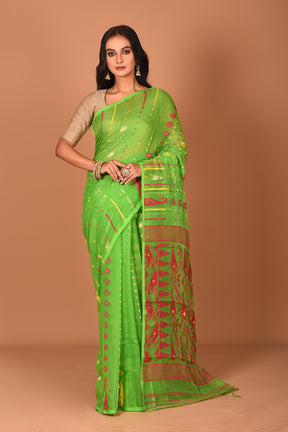 Green Jamdani Saree - Keya Seth Exclusive