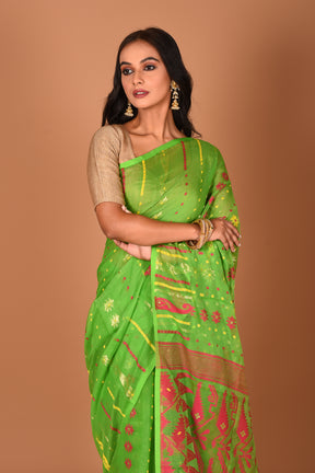 Green Jamdani Saree - Keya Seth Exclusive