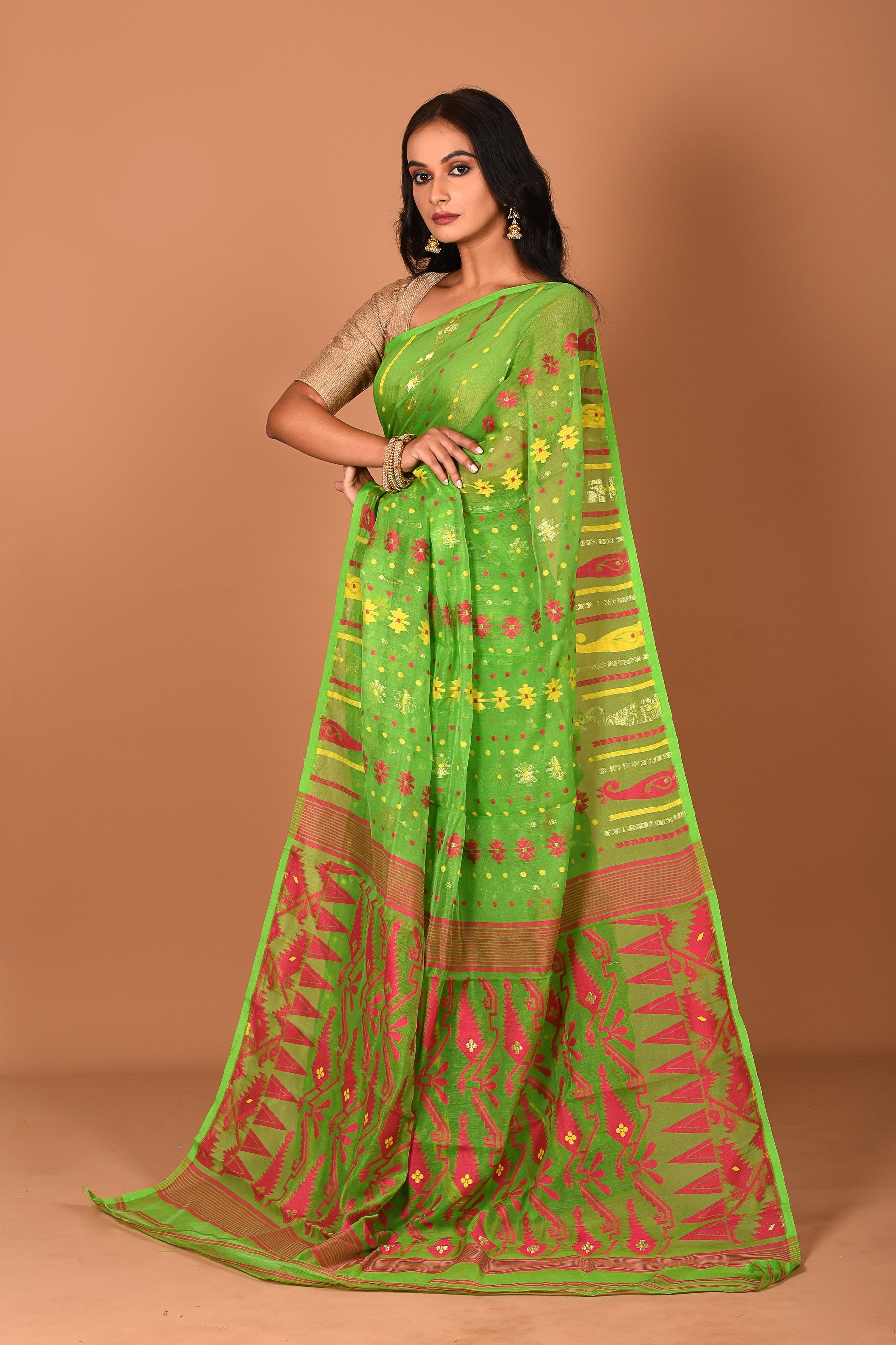 Green Jamdani Saree - Keya Seth Exclusive