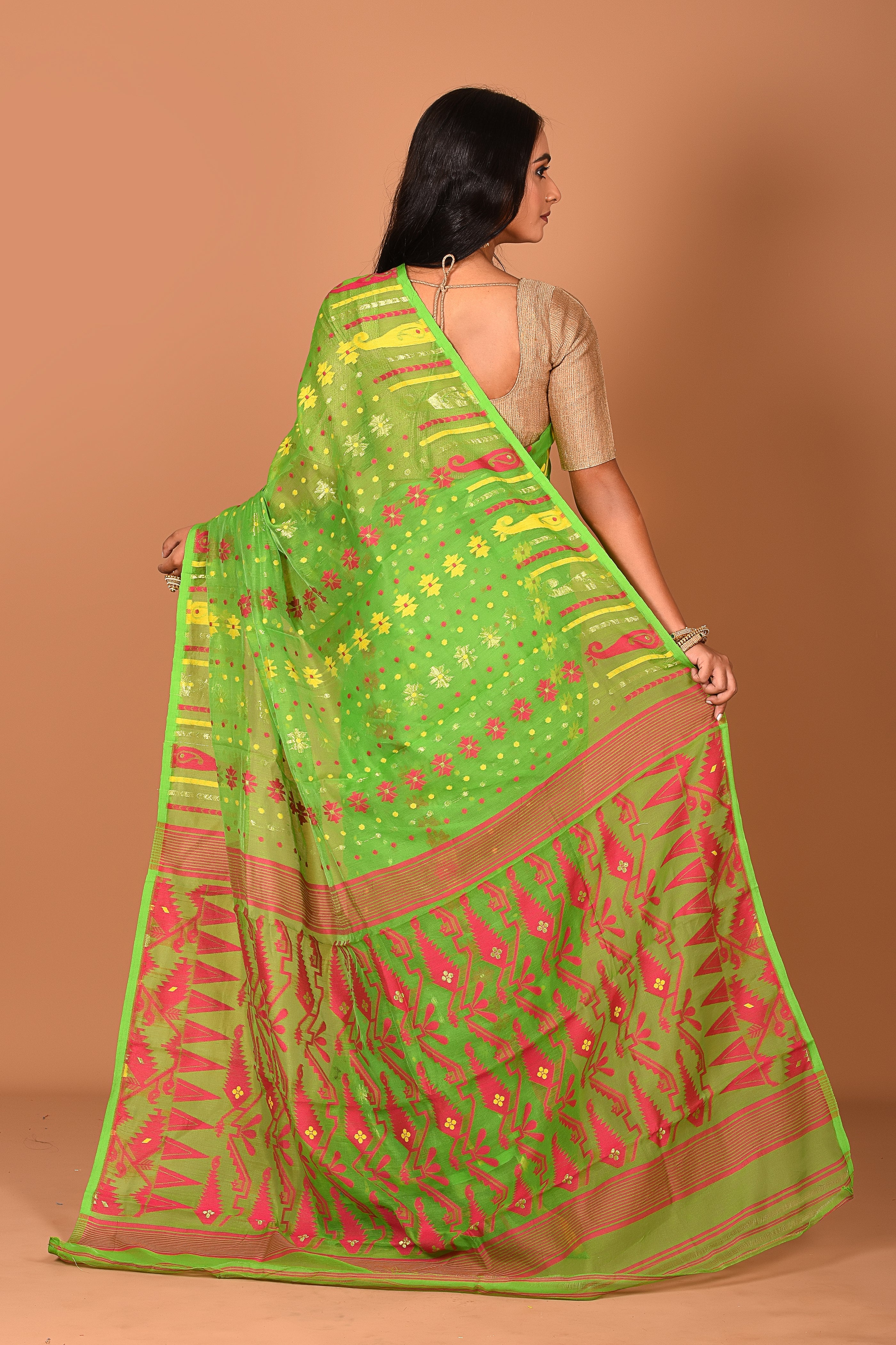 Green Jamdani Saree - Keya Seth Exclusive