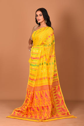 Mustard Yellow Jamdani Saree - Keya Seth Exclusive