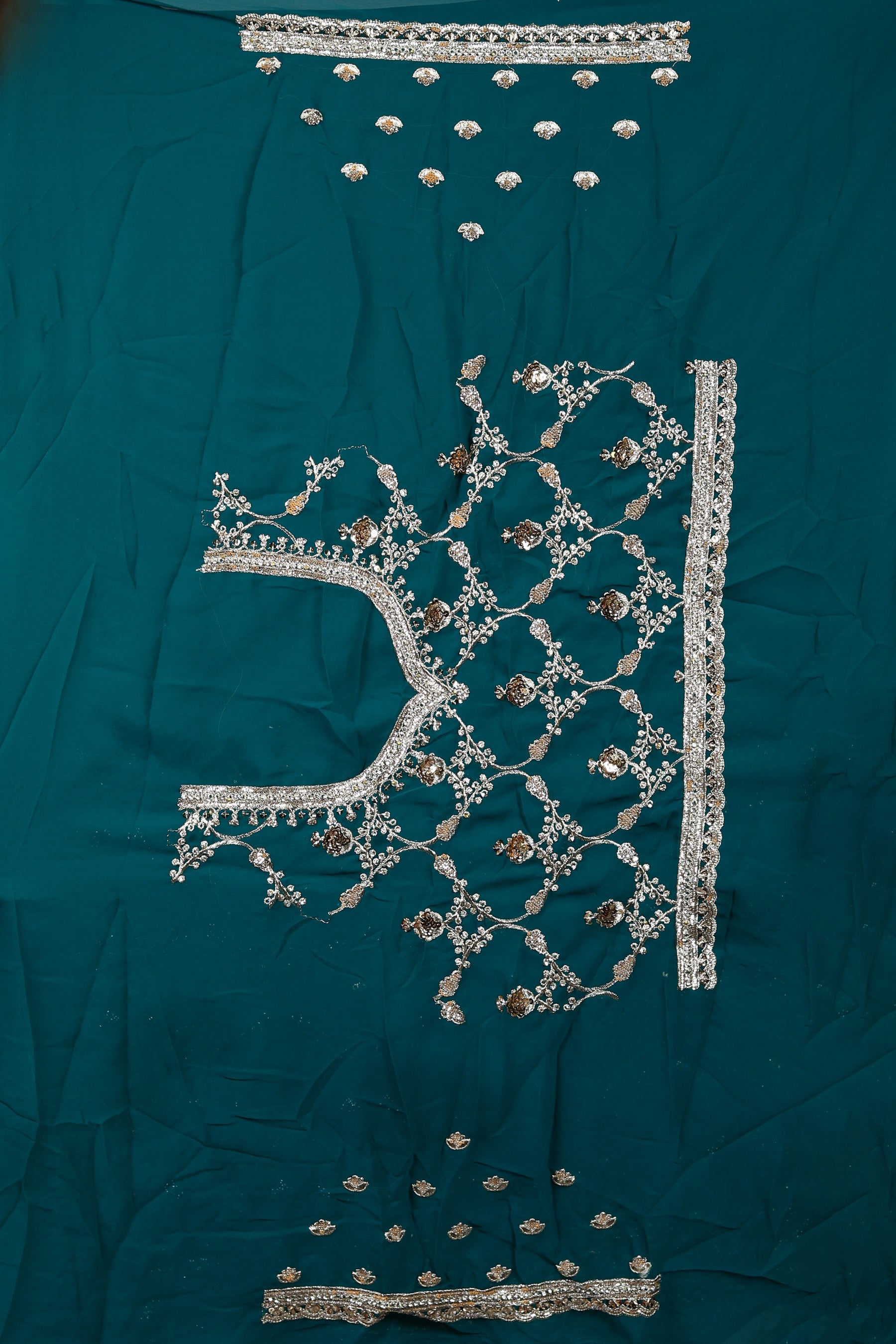 Green Blended Goergette Saree