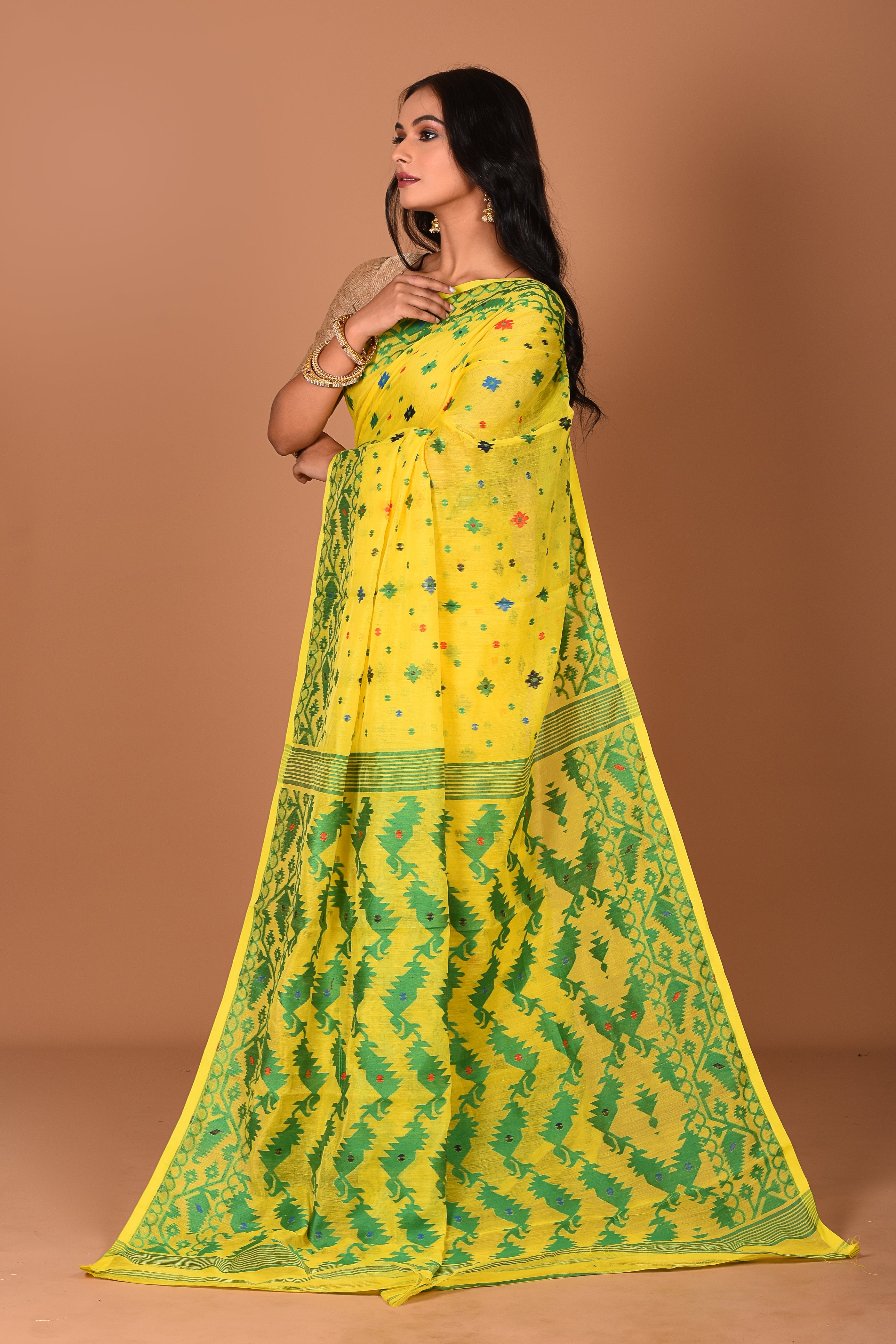 Yellow Jamdani Saree - Keya Seth Exclusive