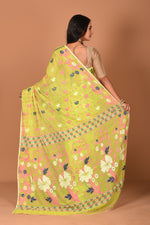 Load image into Gallery viewer, Lime Green Jamdani Saree - Keya Seth Exclusive
