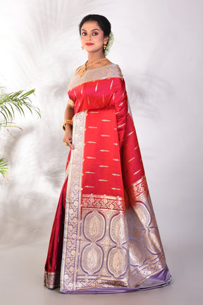 Maroon Mushroo Silk Saree - Keya Seth Exclusive