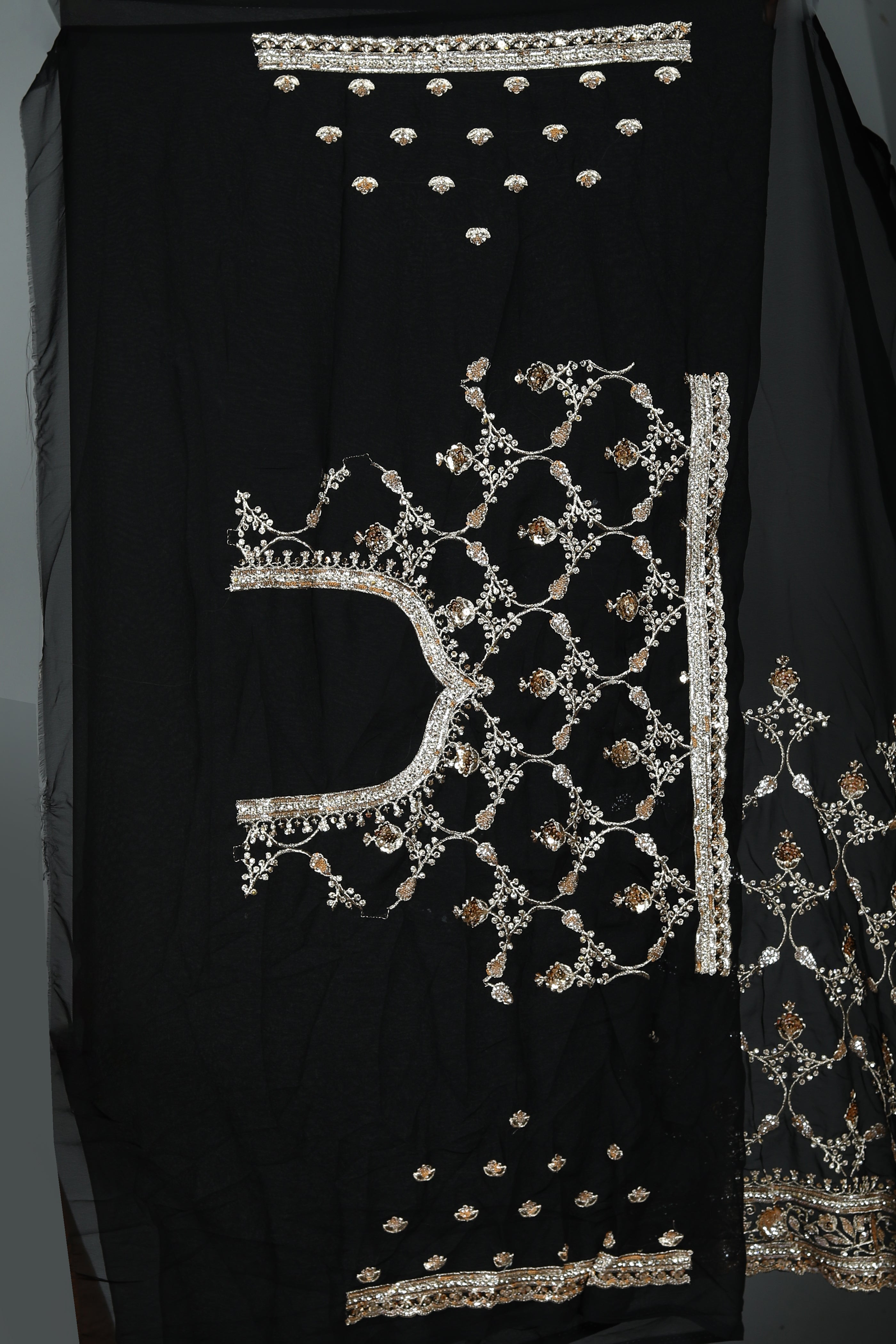 Black Blended Georgette Saree