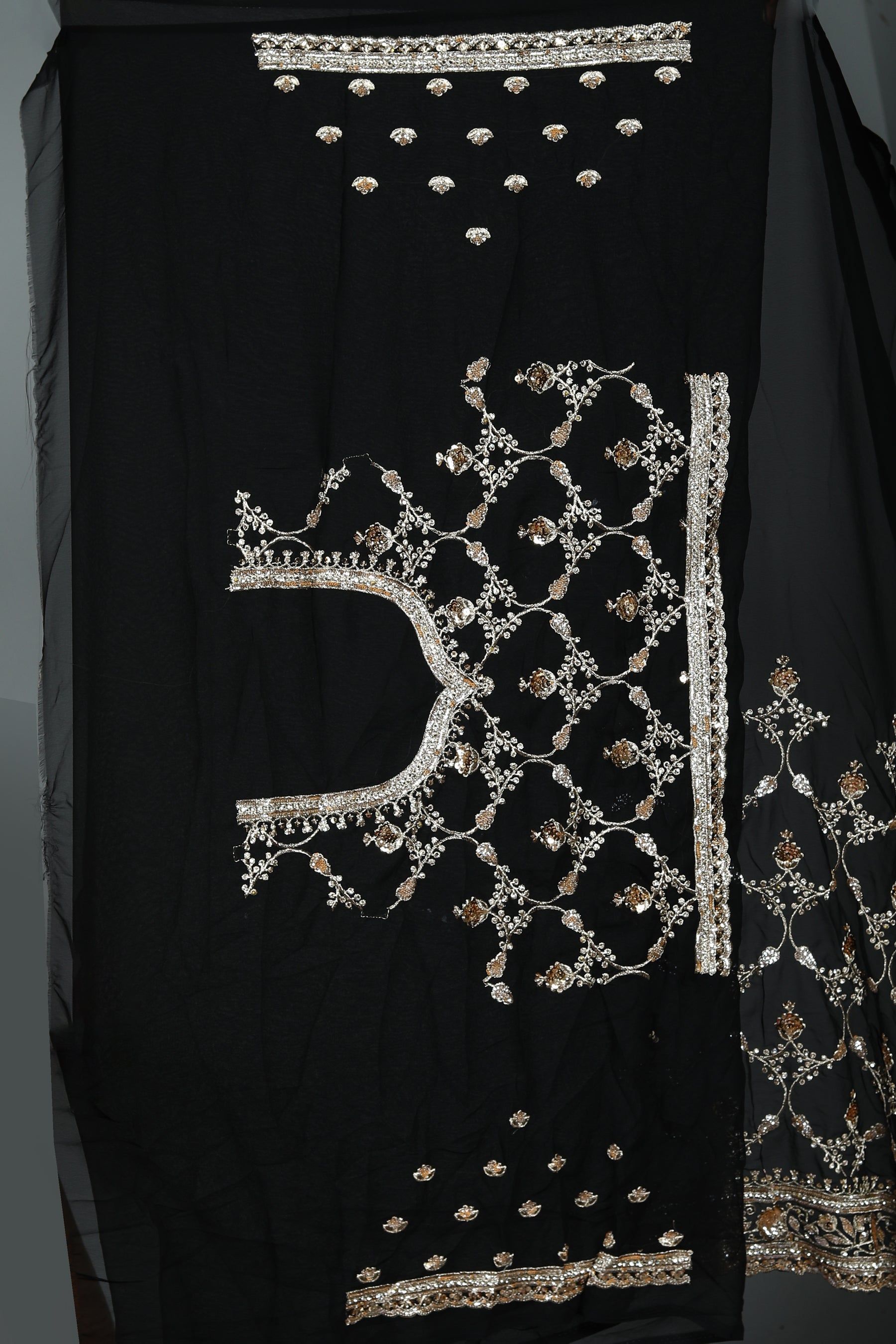 Black Blended Georgette Saree