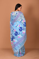 Load image into Gallery viewer, Aqua Blue Jamdani Saree - Keya Seth Exclusive
