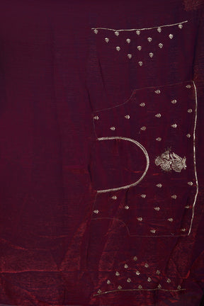 Maroon Blended Jimmy Choo Saree