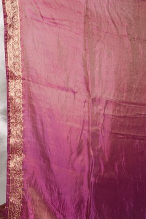Purple Tissue Saree with Floral Work - Keya Seth Exclusive