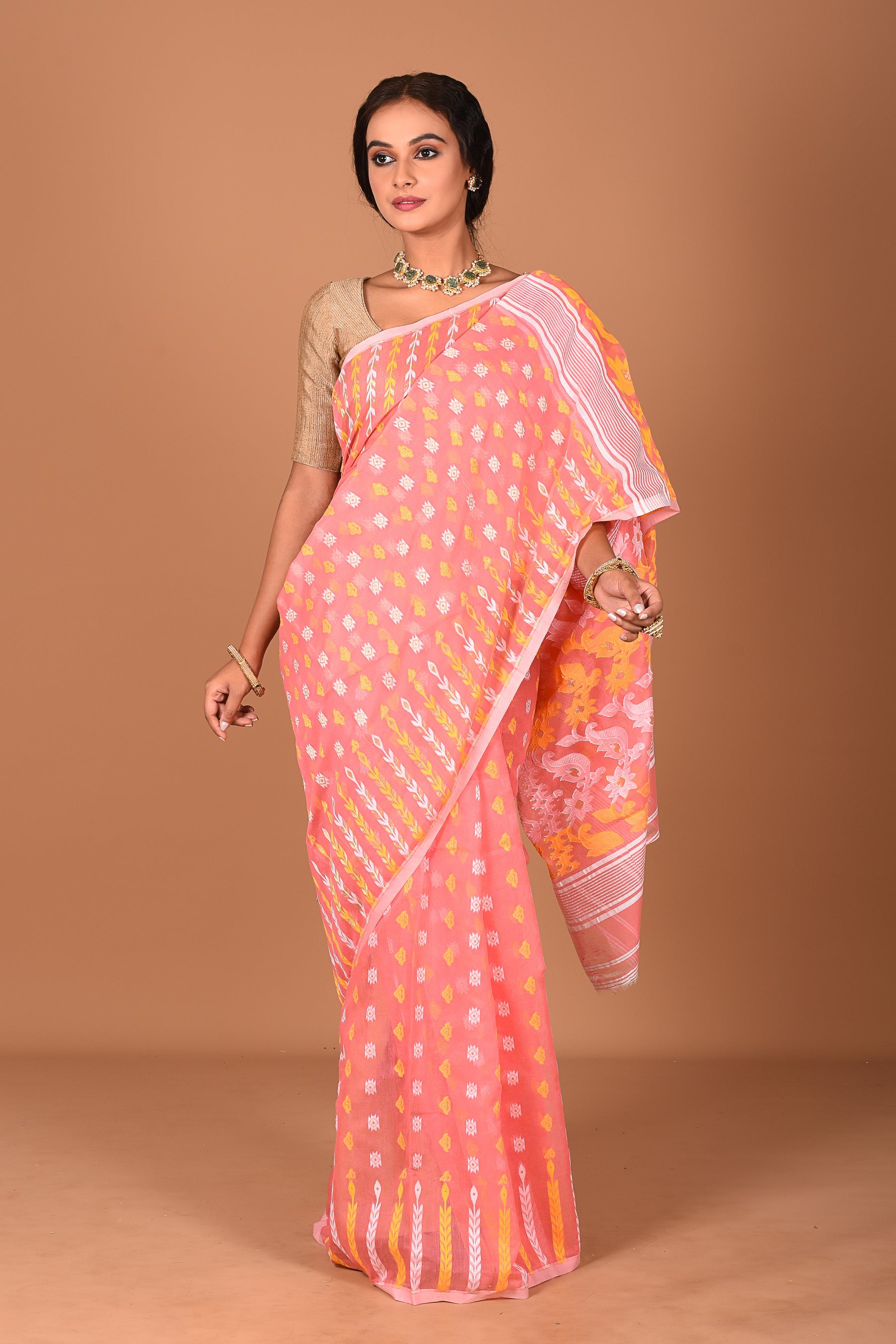 Rose Pink Jamdani Saree - Keya Seth Exclusive