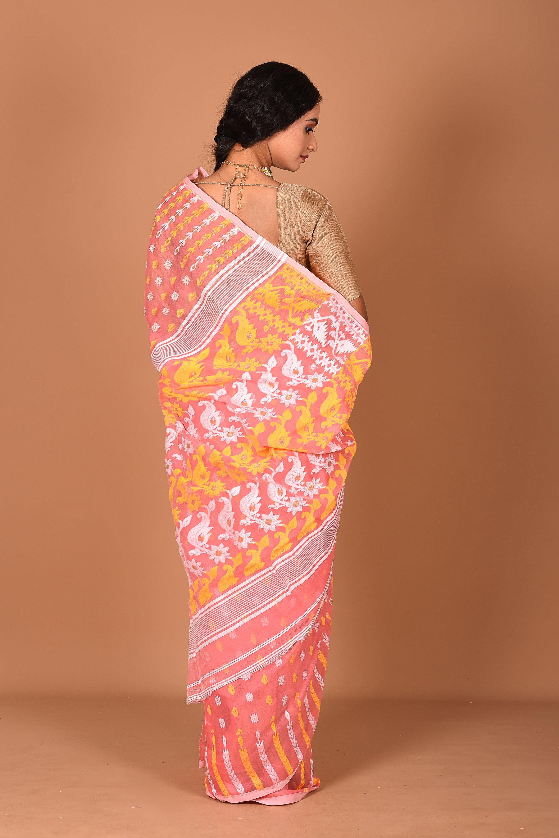 Rose Pink Jamdani Saree - Keya Seth Exclusive