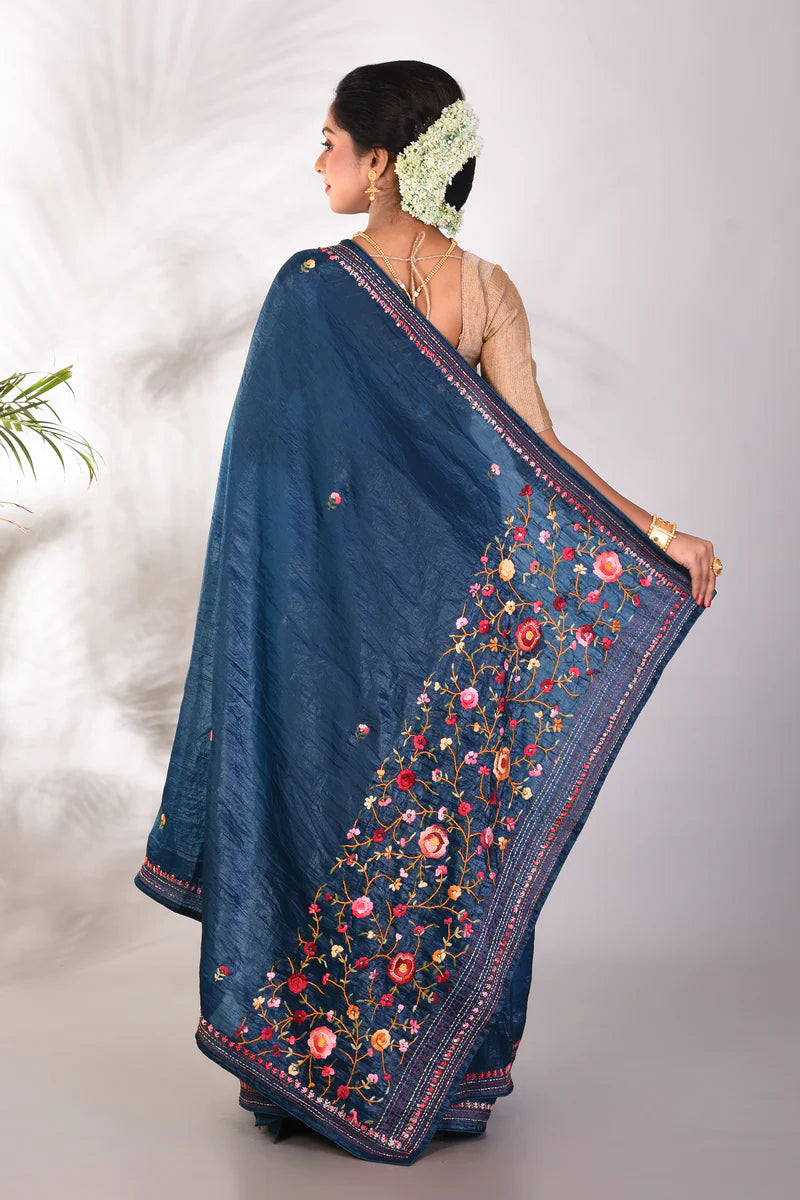 Blue Jimmy Choo Saree - Keya Seth Exclusive