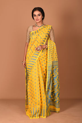 Mustard Yellow Jamdani Saree - Keya Seth Exclusive