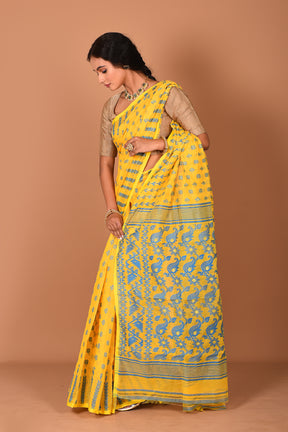 Mustard Yellow Jamdani Saree - Keya Seth Exclusive