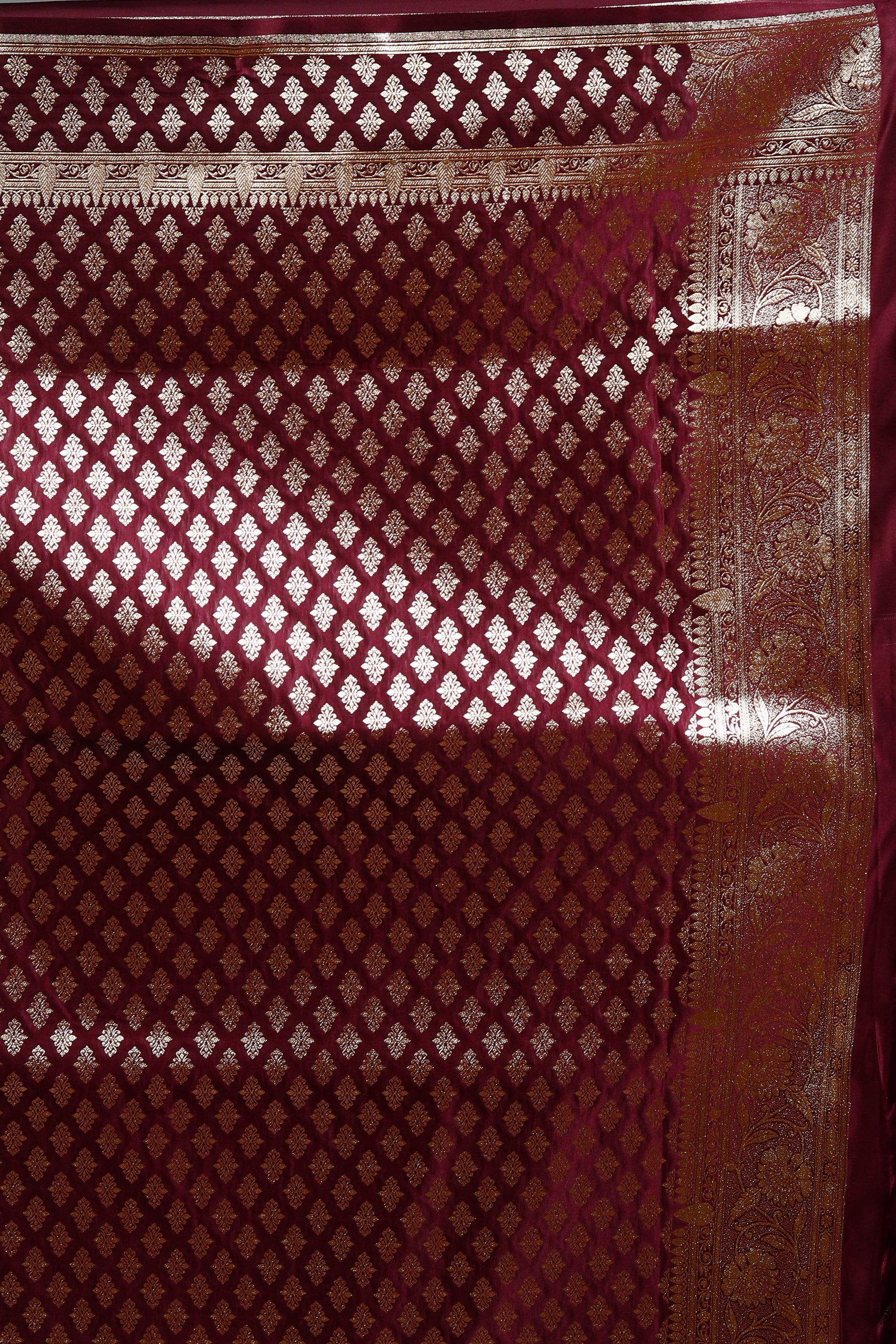 Pastel Maroon Blended Mashru Silk Saree