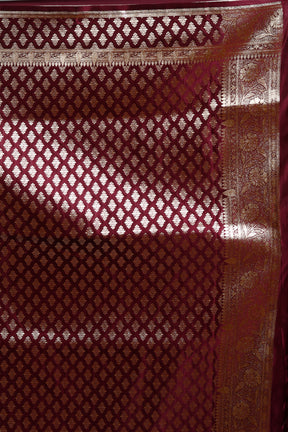 Pastel Maroon Blended Mashru Silk Saree