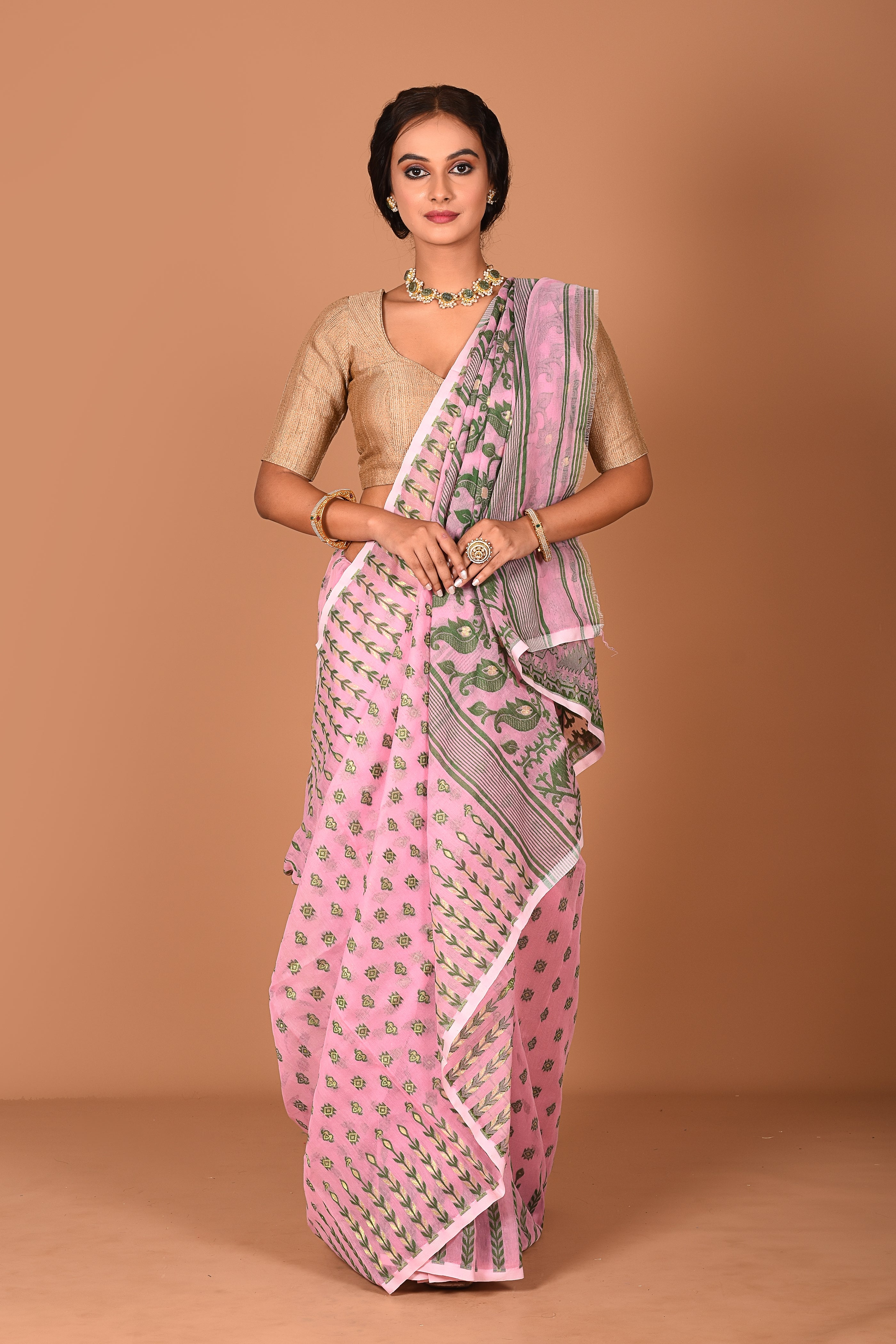 Sweet Pink Jamdani Saree - Keya Seth Exclusive