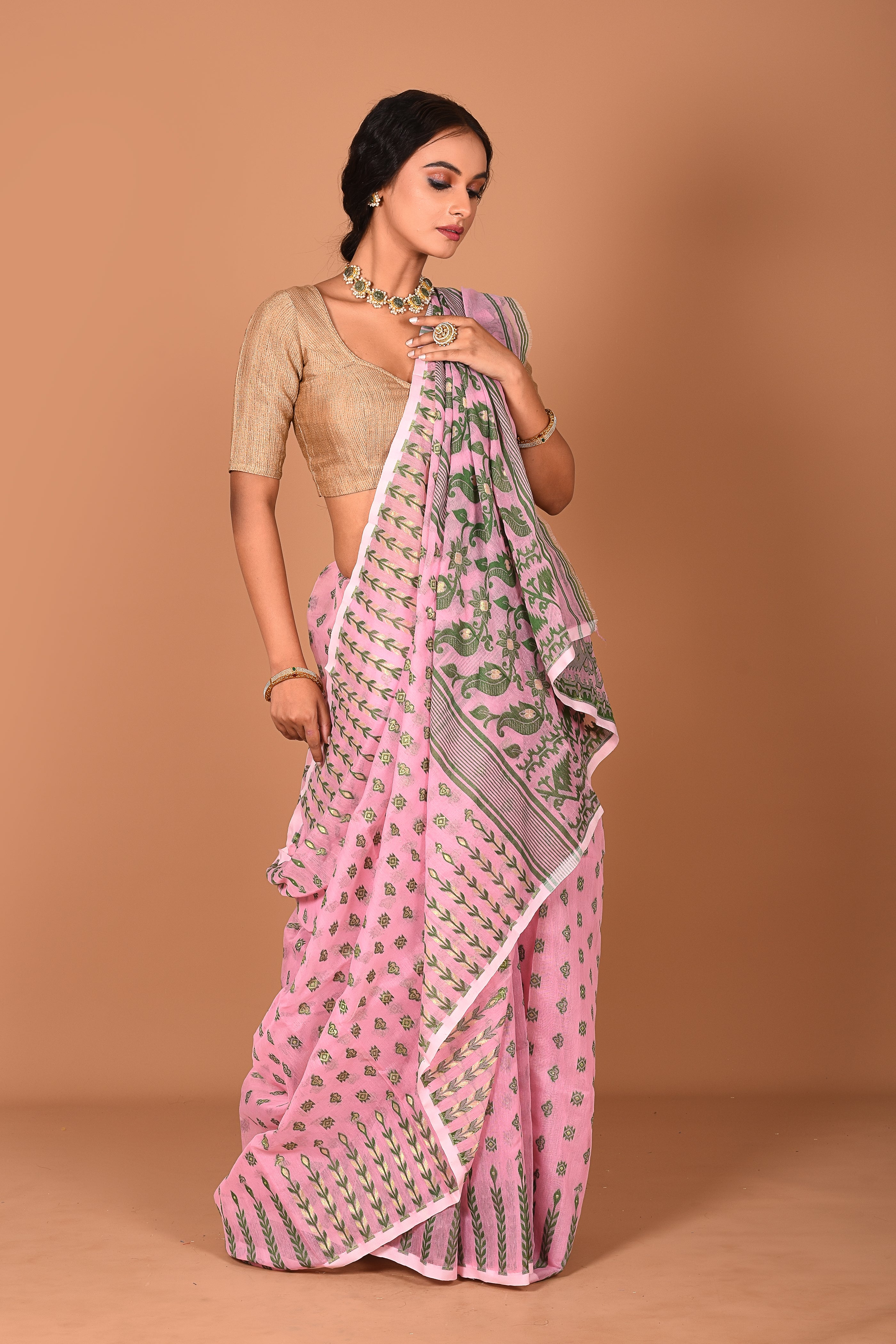 Sweet Pink Jamdani Saree - Keya Seth Exclusive