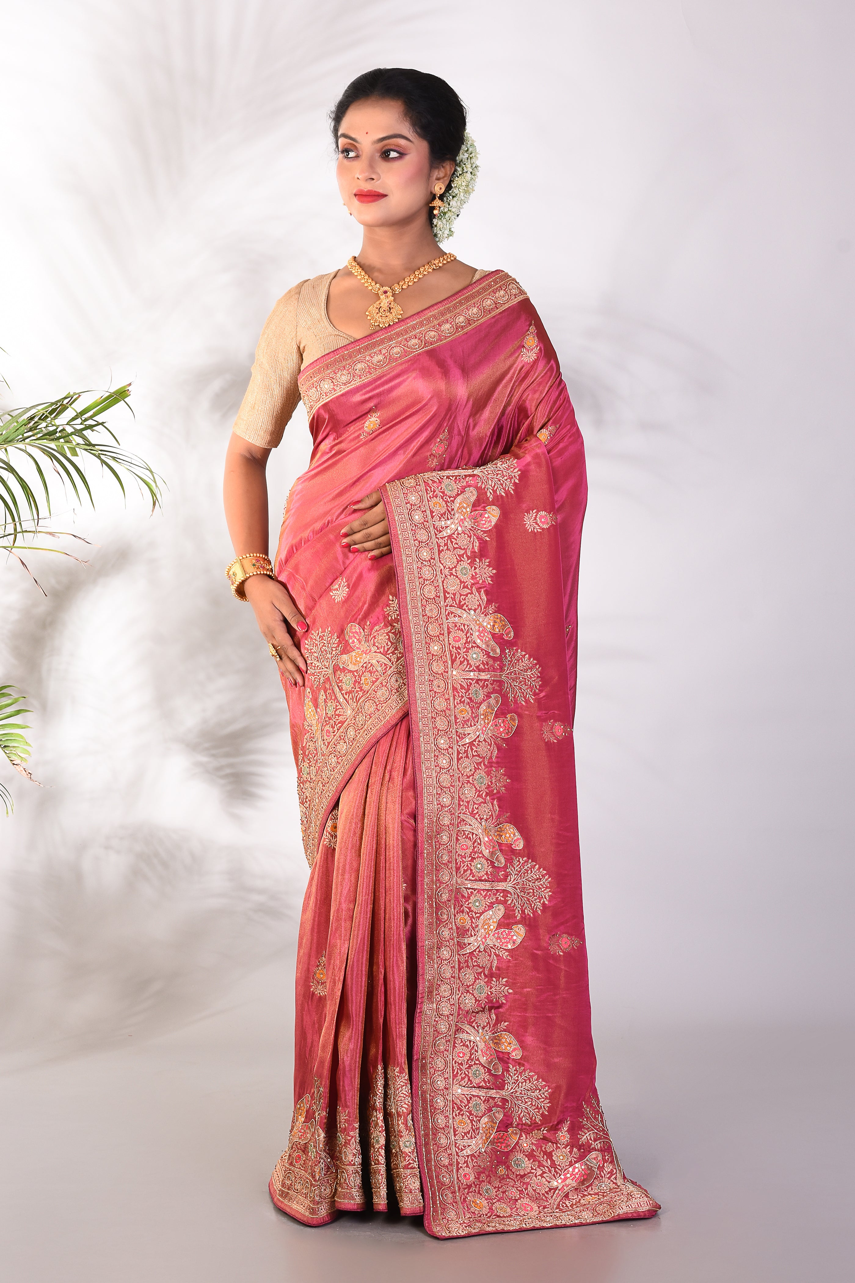 Peach Tissue saree - Keya Seth Exclusive