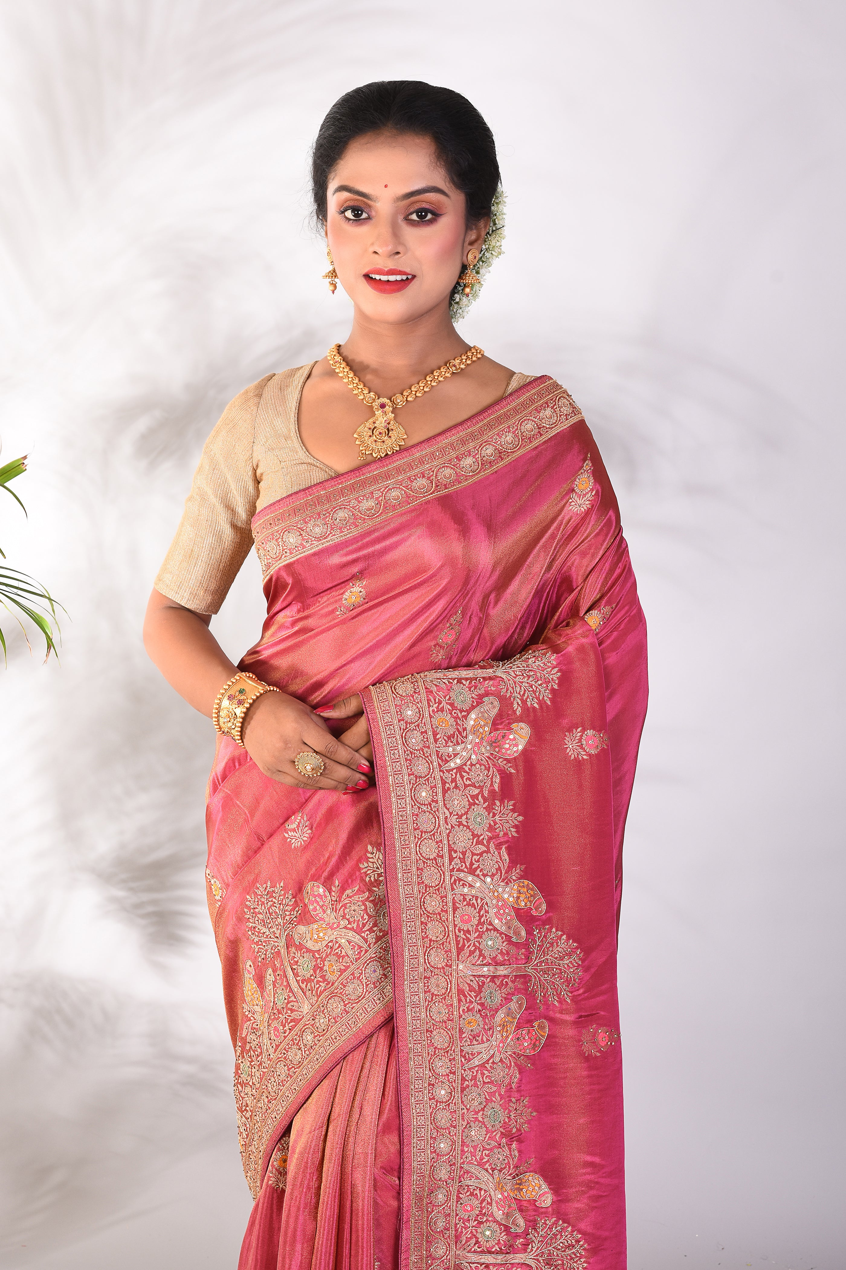 Peach Tissue saree - Keya Seth Exclusive